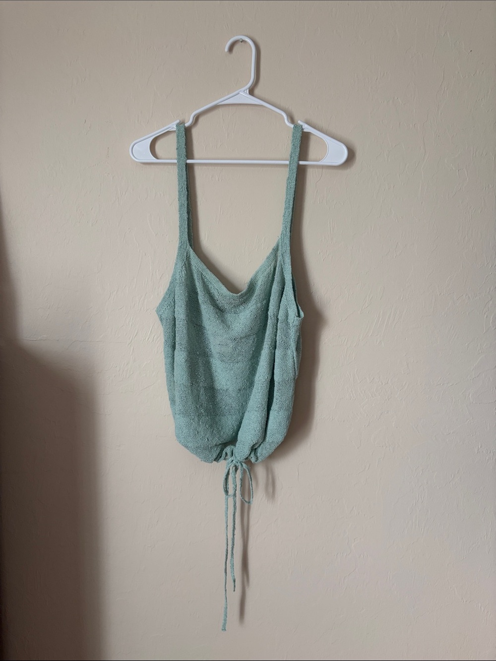 Free People seafoam sheer Green Drawstring Tank